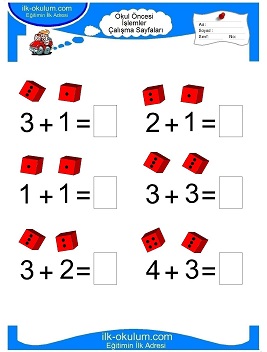 Çocuklar İçin toplam işlemi yaprak testleri 